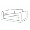 Rega Sofa Cum Bed dimension drawing showing 72-inch width, 34-inch depth, and 26-inch height