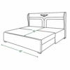 Skye Diwan Cum Bed technical drawing showing a 72-inch-wide bed frame and a 72-inch sleeping surface length.