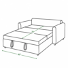 Technical drawing of the Rube Sofa Cum Bed in bed position, showing a 72-inch sleeping length and a 63-inch front width.