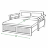 Arix Sofa Cum Bed extended configuration with dimension markings showing 72-inch sleeping length and 63-inch width
