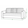 Ridge mustard sofa cum bed dimension drawing showing 75-inch width, 35-inch depth, and 30-inch height.