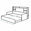 Willow Diwan Cum Bed extended sleeping dimensions showing a 72-inch bed length and width