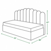 Toby Diwan Cum Bed dimension diagram showing 72-inch width, 38-inch depth, and 47-inch height