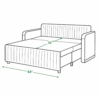 Wren Sofa Cum Bed dimension drawing in open position showing the extended bed and a 72-inch sleeping length