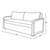 Grov sofa cum bed dimensions showing 70-inch width, 32-inch depth, and 35-inch height