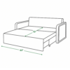Grov sofa cum bed sleeping dimensions showing 63-inch width and 72-inch extended depth