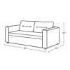 Felix sofa cum bed dimension diagram showing 70-inch width, 32-inch depth, and 35-inch height